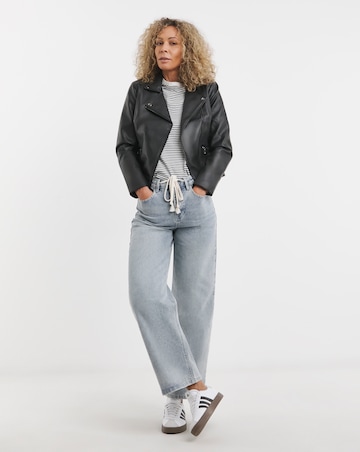 Black Faux Leather Biker Jacket