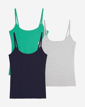 Green Grey & Navy 3 Pack Cami Vest