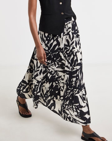 Pure Cotton Textured Tiered Midi Skirt