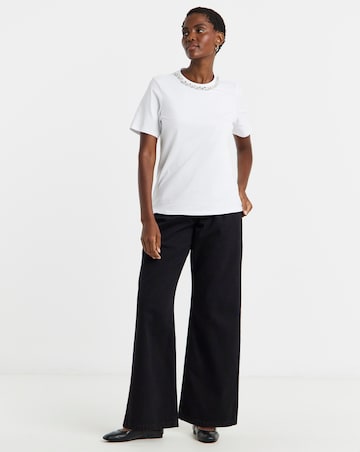 Diamante Necklace Trim T-Shirt