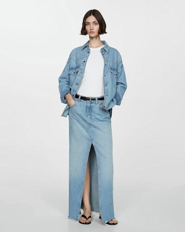 Mango Ribbed Cotton-blend top