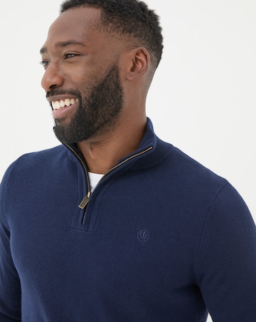 FatFace Rye Cotton Cashmere 1/4 Zip Jumper