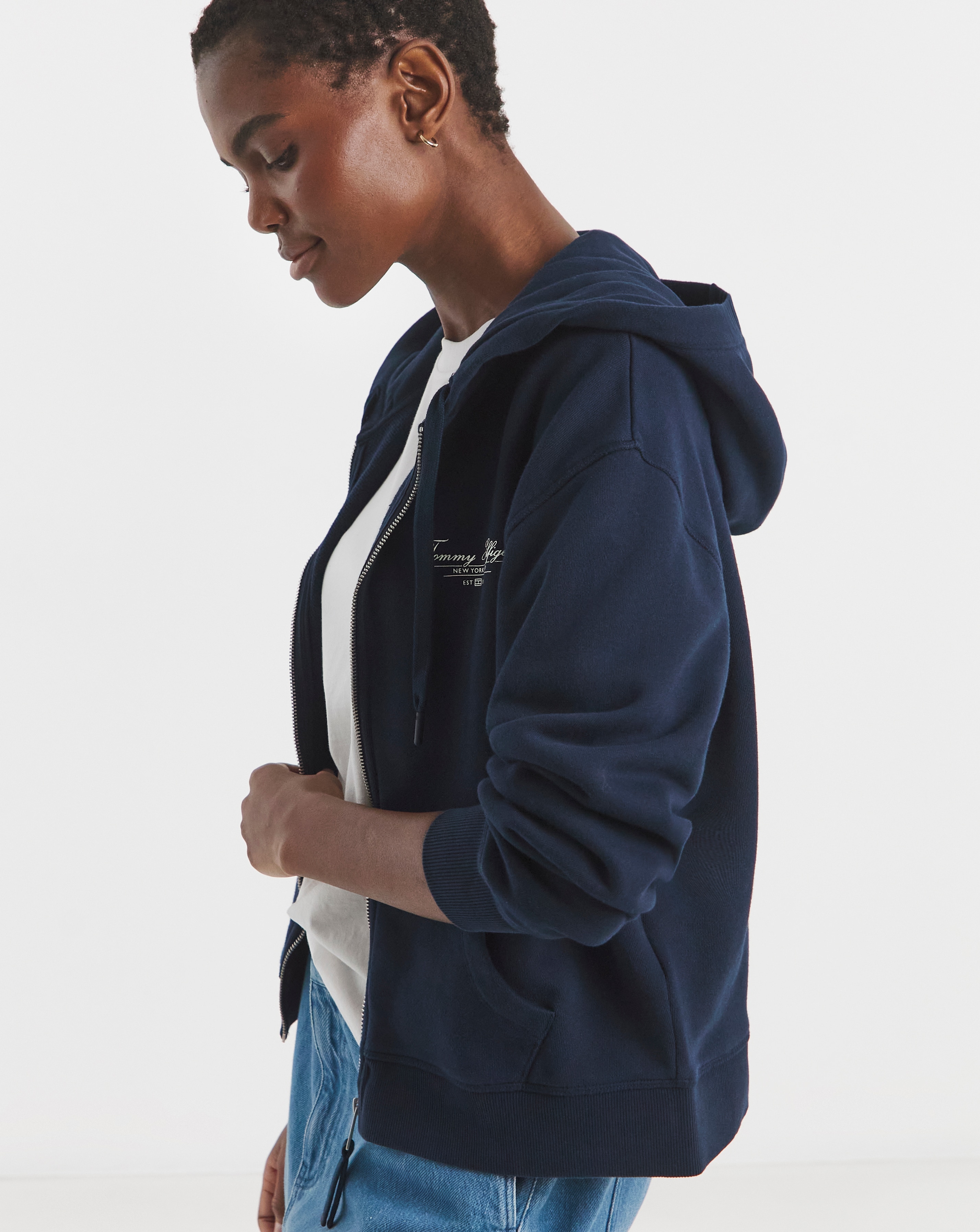 Tommy Hilfiger Script Zip Hoodie | JD Williams