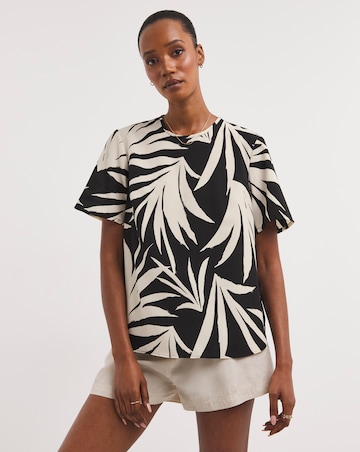 Green Print Updated Boxy Top