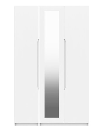 Sorrento High Gloss 3 Door Wardrobe with Mirror