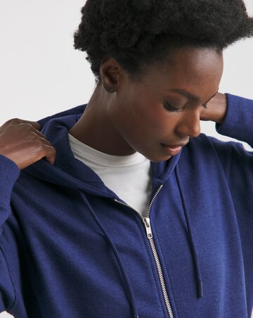 Navy Cosy Zip Up Hoodie