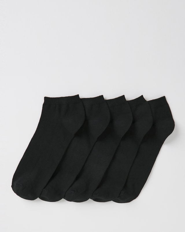 5 Pack Trainer Socks - Black