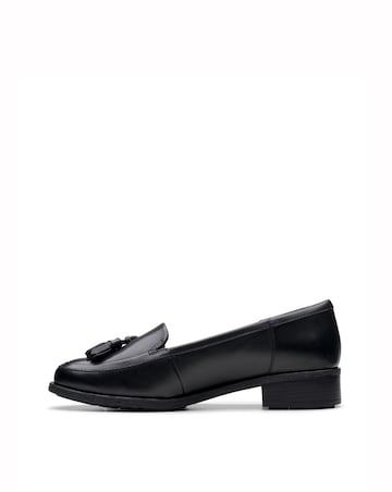 Clarks Black Havisham Leather Tassel Loafer
