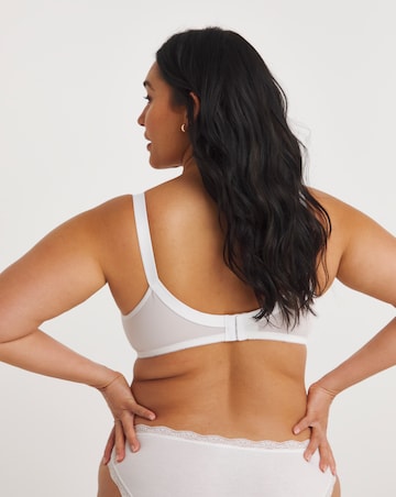 Pretty Secrets Dotty Embroidered Full Cup Non Wired White Bra C-H -White