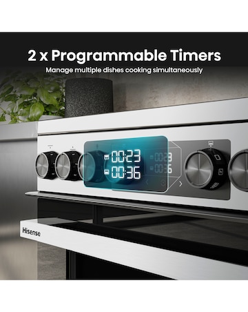 Hisense HDCEC6C20W 60cm Electric Double Cooker - Whte