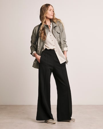 Anthology Black Ponte Pull On Wide Leg Trouser