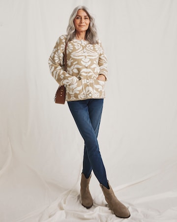 Julipa Contrast Stitch Jacquard Cardigan