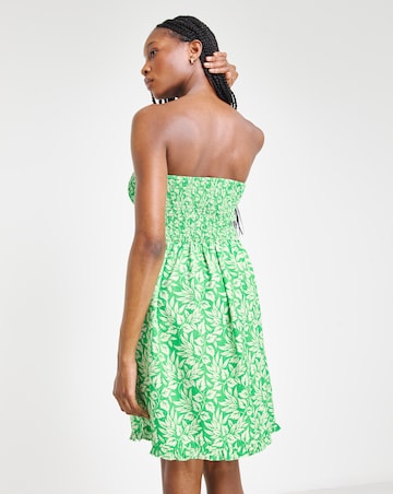 Joe Browns Green Leaf Print Short Beach Dress