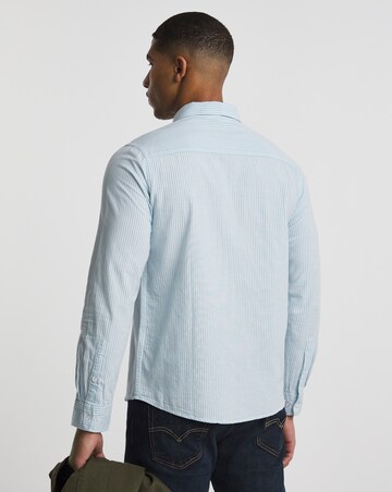 Sky Blue Long Sleeve Stripe Oxford Shirt