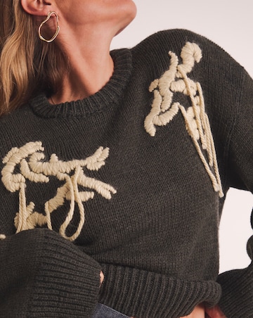 Anthology Charcoal Embroidered Jumper