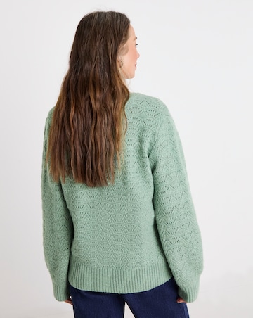 Sage All Over Stitch Cardigan