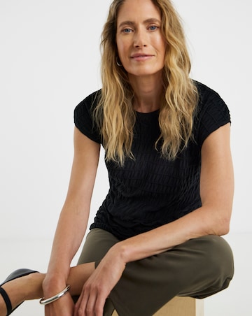 Textured Cap Sleeve Top