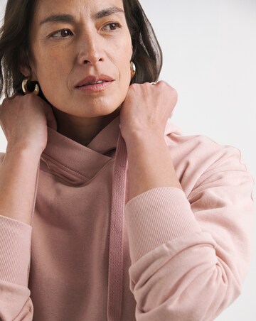 Blush Wrap Neck Longline Hoodie