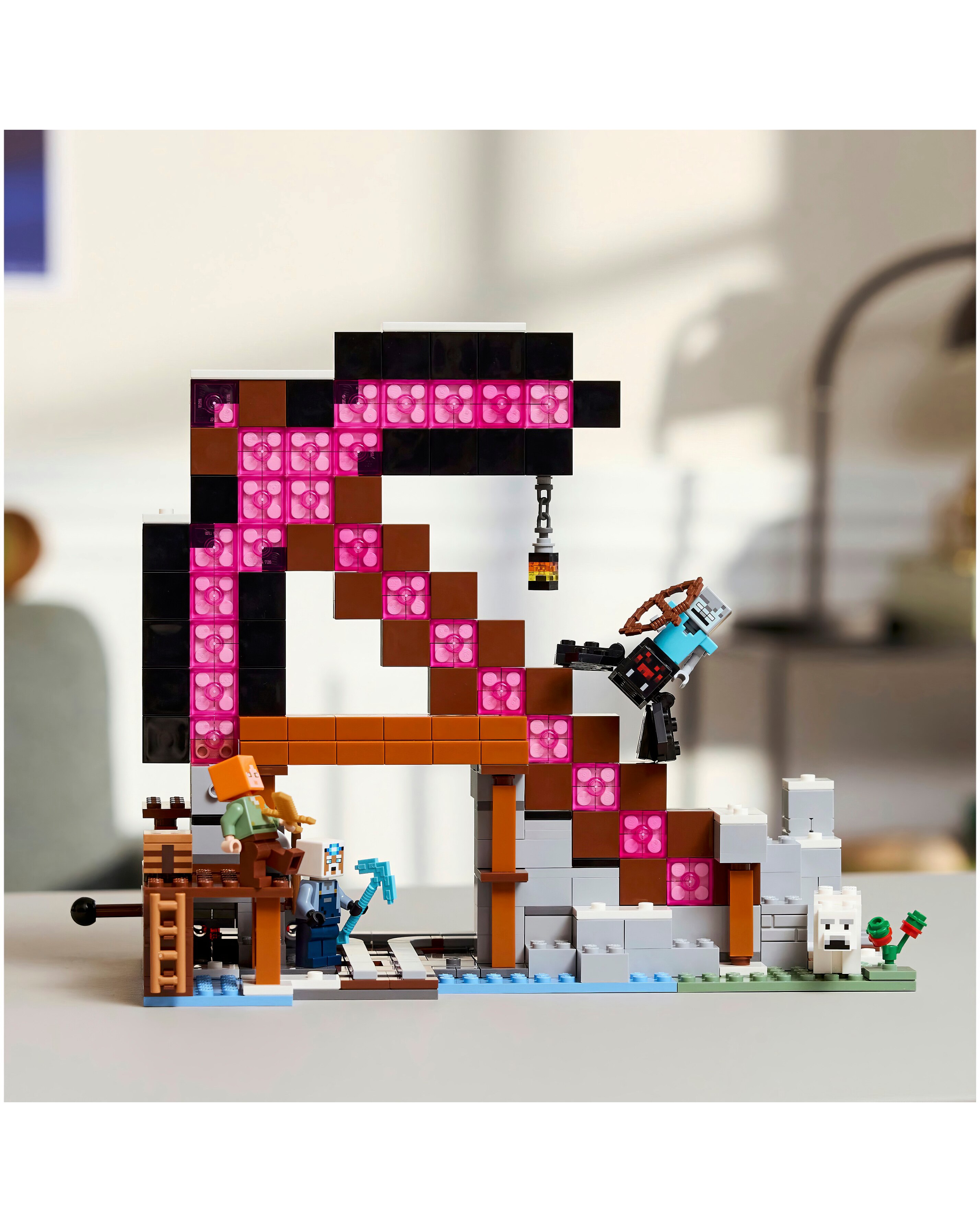LEGO Minecraft The Pickaxe Mine Gamer-Room Decor, Axe Building Toy