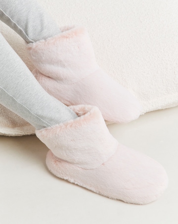 Lilo Fluffy Bootie Slippers - Wide Fit (E)