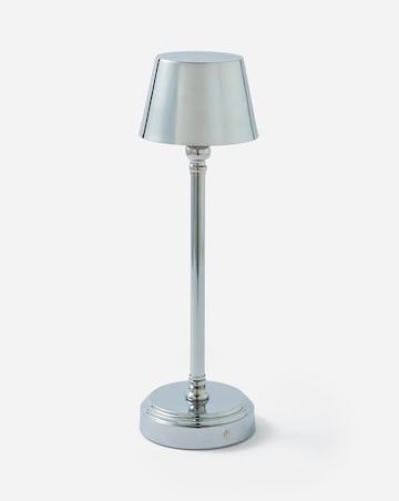 Isla Brushed Silver Wireless Rechargeable Table Lamp