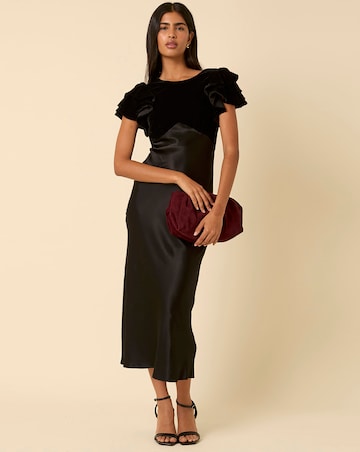 Nobody's Child Velvet Mix Midi Dress