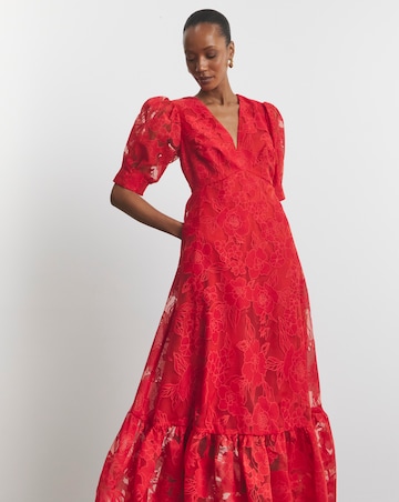 Joanna Hope Sheer Floral Dress