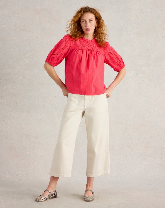 White Stuff Lexi Broderie Print Cotton Top