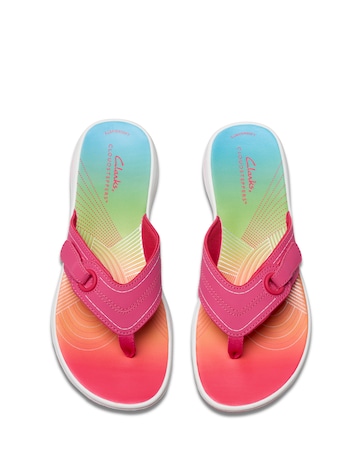 Clarks Bright Pink Brinkley Sea Flip Flop Sandal Standard Fit