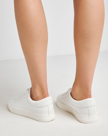 Janey Scalloped Edge Lace Up Trainer - Wide Fit (E)