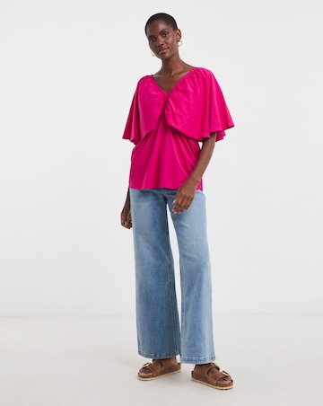 V Neck Cape Angel Sleeve Top