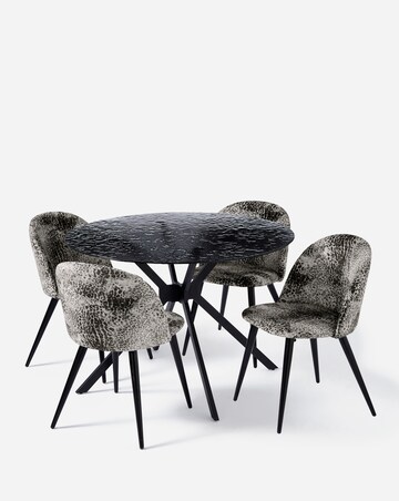 Colton Glass Dining Table with 4 Savannah Chairs