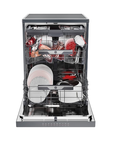 Hoover H-Dish 700 HF 4A4S3PSA-80 14 Place, Full Size WiFi Dishwasher - Graphite