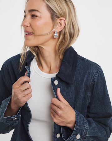 Indigo Cord Collar Denim Barn Jacket