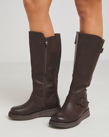 Heavenly Feet Rubymae Knee High Boots Curvy Calf Extra Wide EEE Fit