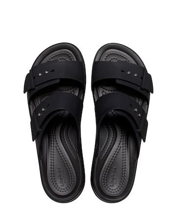 Crocs Black Brooklyn Low Wedge Slider Sandals