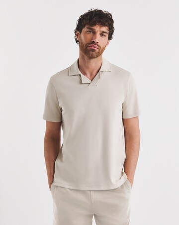 Folio Cotton Rich Revere Smart Interlock Polo- Stone