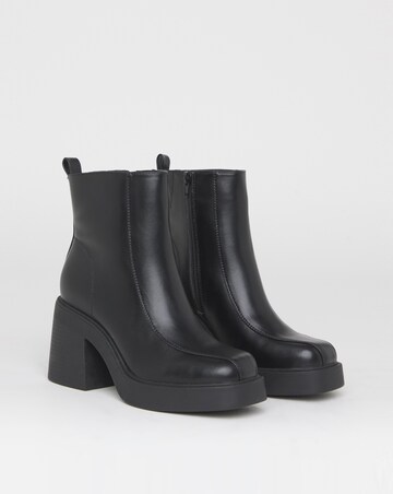 Lina Square Toe Platform Ankle Boots - Wide Fit (E)