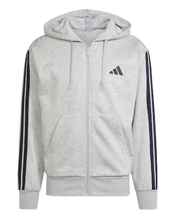 adidas 3 Stripes Fleece Full Zip Hoodie