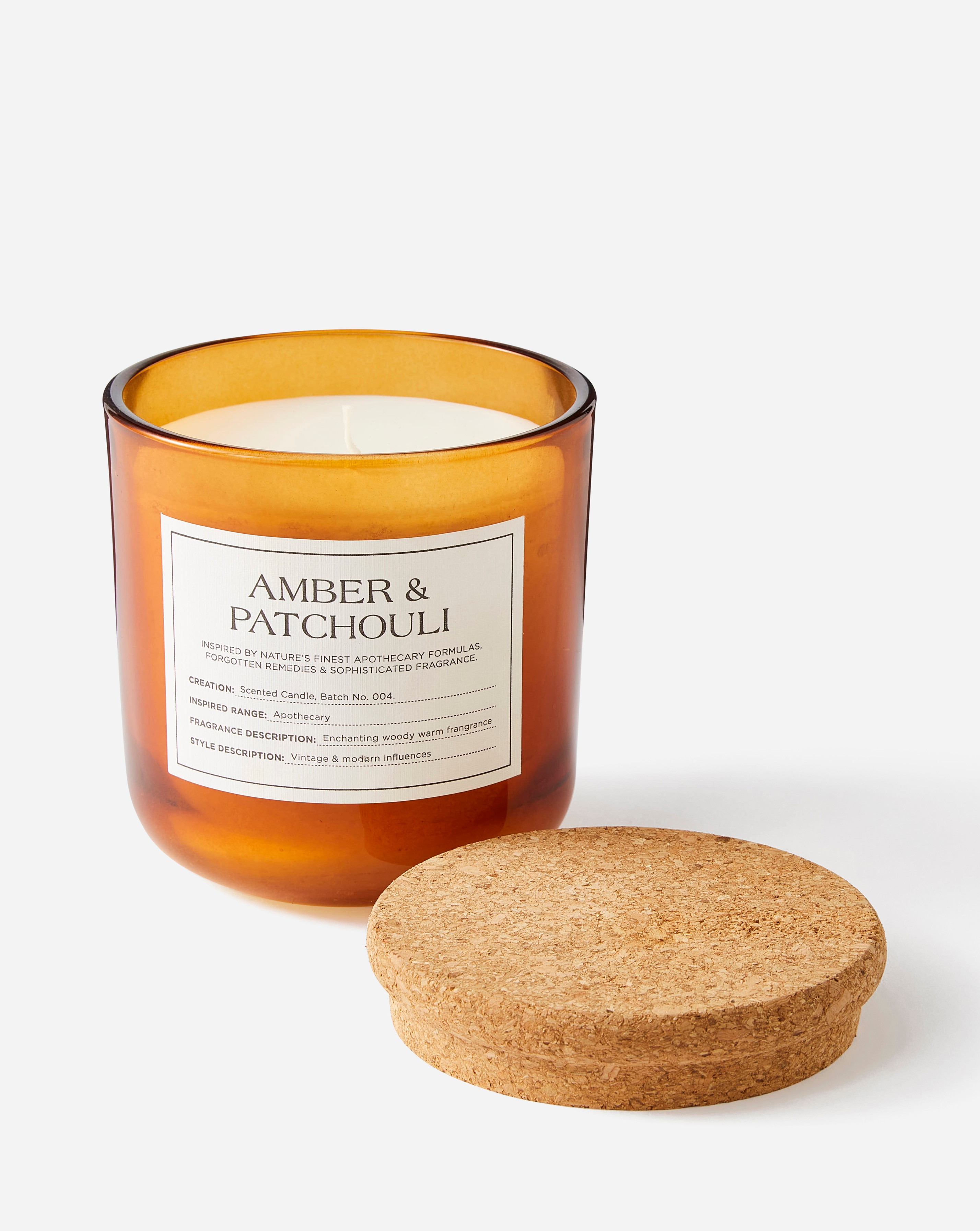 Apothecary Amber & Patchouli Medium Glass Candle | JD Williams