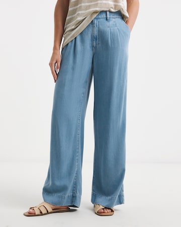 Light Blue Wide Leg Lyocell Jeans