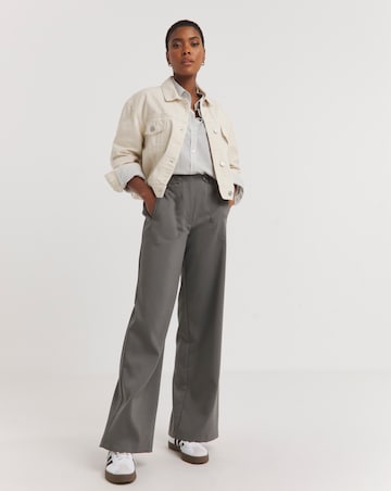 Ecru Cropped Denim Jacket