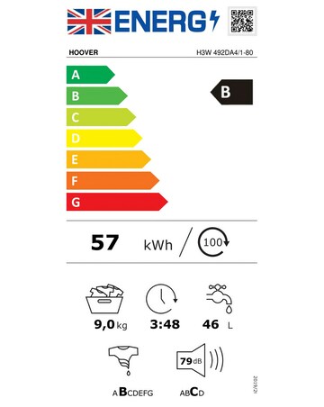 Hoover H Wash 300 9kg 1400rpm Washing Machine White