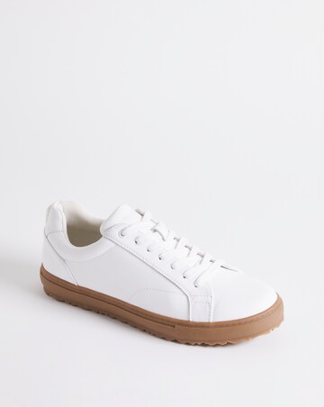White Gum Sole Trainer Wide Fit