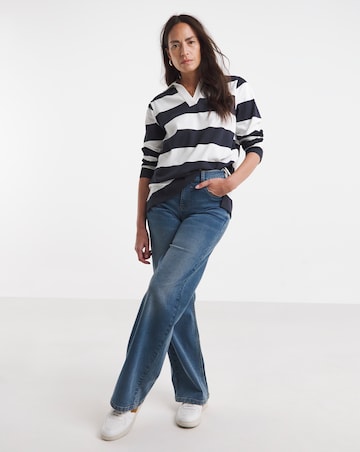 Pure Cotton Long Sleeve Rugby Polo Top