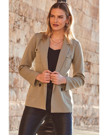 Sosandar Green Utility Blazer