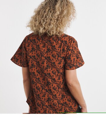 Animal Print Short Sleeved Woven Top