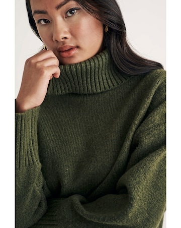 Nobody's Child Green Roll Neck Meet the Jean Jumper