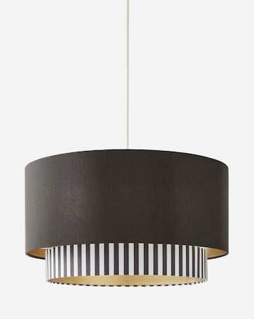 Joanna Hope Black & White Striped 2 Tiered Light Shade 50cm