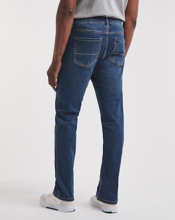 Stonewash Straight Fit Stretch Jeans
